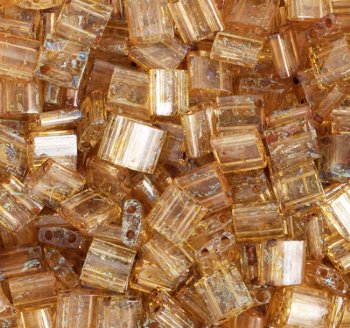 TL4501 5.2 Grams Transparent Light Topaz Picasso Two Hole Miyuki Tila Beads