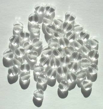 50 8mm Transparent Crystal Glass Heart Beads