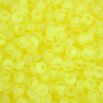 50g 6/0 Transparent Matte Neon Yellow Seed Beads