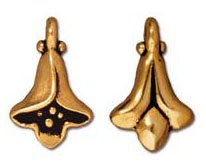 1 14.25x8.75mm TierraCast Antique Gold Bell Flower Pendant
