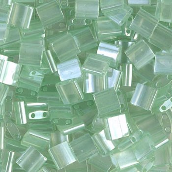 TL0370 5.2 Grams Transparent Green Seafoam Lustre Two Hole Miyuki Tila Beads