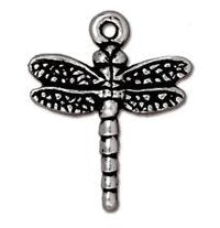 1 20x16mm TierraCast Antique Silver Dragonfly Pendant
