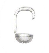 50, 5x3 Small Bright Silver Plated Bead Tips