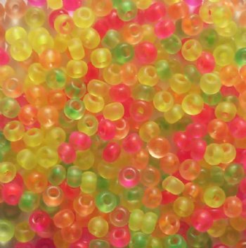 50g 6/0 Transparent Matte Neon Seed Bead Mix