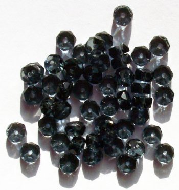 50 3x6mm Faceted Montana Blue Rondelle Beads