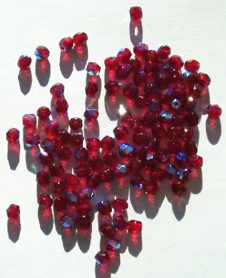 100 4mm Faceted Garnet AB Firepolish Beads