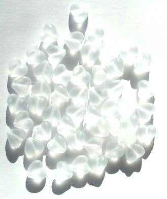 50 8mm Transparent Matte Crystal Glass Heart Beads