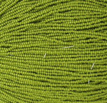 1 Hank of 11/0 Opaque Olive Seed Beads