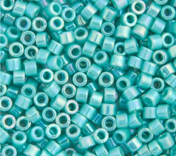 DB-0166 5.2 Grams of 11/0 Opaque Turquoise AB Delica Beads
