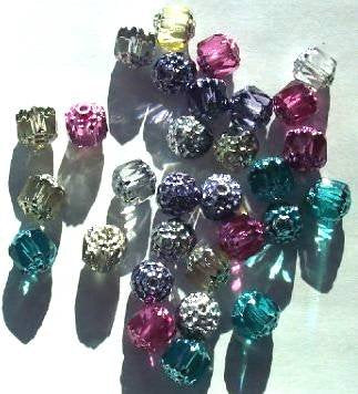 Cathedral 30 8mm Triangle Faceted Silver Tipped with Coated Ends - Mix Pack