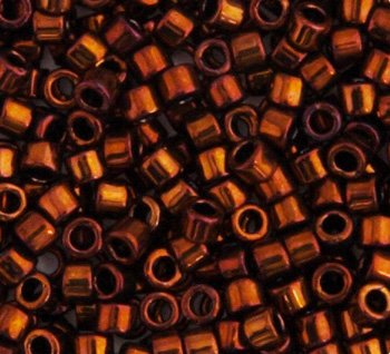 DB-1002 5.2 Grams of 11/0 Metallic Copper Gold AB Luster Delica Beads