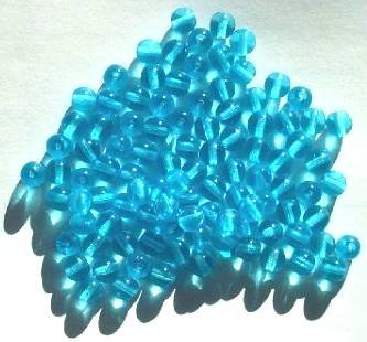50  6mm Transparent Aqua Round Glass Beads