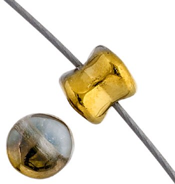 44 4x6mm Crystal Aurum Glass Pellet Beads