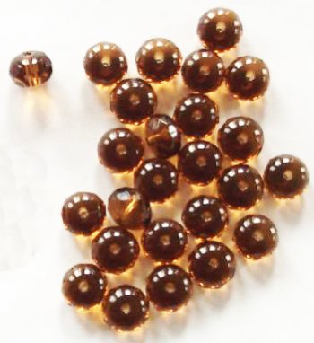 25 6x8mm Faceted Smoke Topaz Donut Beads