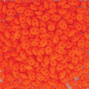 DUO-525122 - 10 Grams Neon Orange 2.5x5mm Superduo Beads