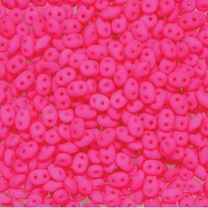DUO-525123 - 10 Grams Neon Pink 2.5x5mm Superduo Beads