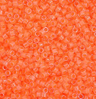 DB-2033 5.2 Grams of 11/0 Luminous Neon Light Orange Delica Beads
