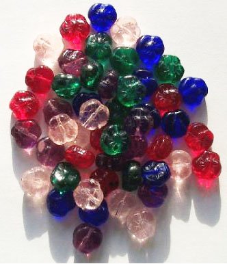 50 9mm 3-Petal Pansy Flower Bead Mix Pack
