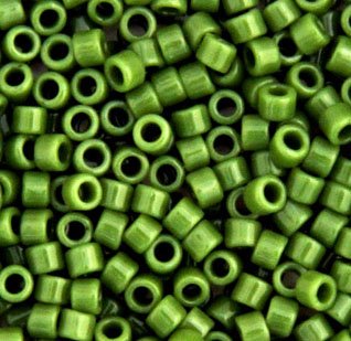 DB-1135 5.2 Grams of 11/0 Opaque Avocado Green Delica Beads