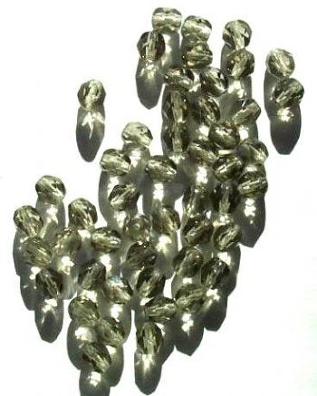 50 6mm Faceted Black Diamond Beads