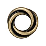 1 12mm TierraCast Large Hole Brass Oxide Love Knot Bead