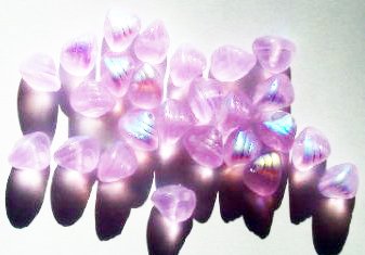 25 8mm Matte Alexandrite AB Glass Shell Beads