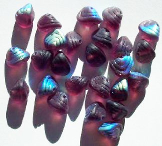 25 8mm Matte Amethyst AB Glass Shell Beads