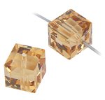 2 8mm Light Colorado Topaz Swarovski Cube Beads