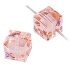 2 8mm Vintage Rose Swarovski Cube Beads