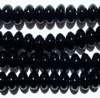 16 inch strand of 5x9mm Black Onyx Rondelle Beads