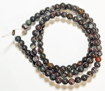 16 inch strand 4mm Dark Breciated Jasper Beads