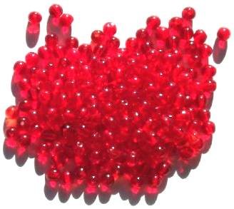 100 4mm Transparent Red Round Glass Beads