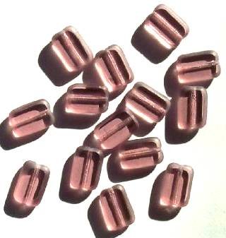 15 12mm Transparent Amethyst Rectangle Window Beads