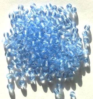 100 4mm Transparent Light Sapphire Round Glass Beads