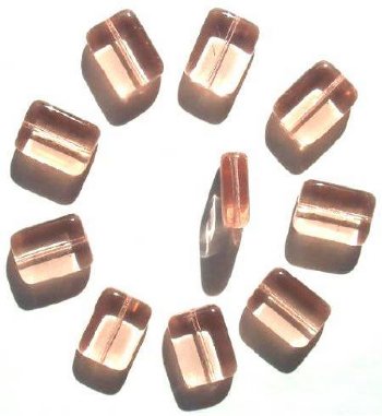 10 20x15x7mm Rosaline Brick Glass Beads