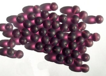 25 8mm Round Matte Amethyst Glass Beads