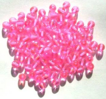 50 6mm Hot Pink AB Lustre Round Glass Beads