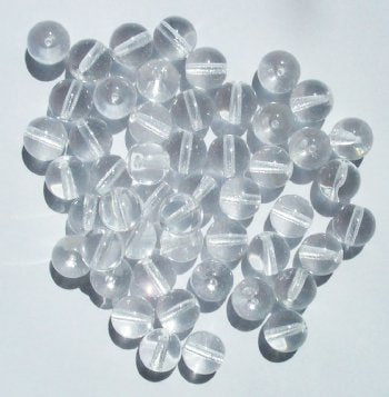 Pack 120 10mm Transparent Red Round Glass Beads