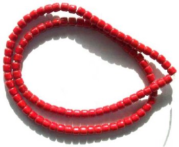16 inch Strand of 4x4mm Red Miracle Beads