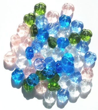 50 9mm 3-Petal Spring Pansy Flower Bead Mix Pack