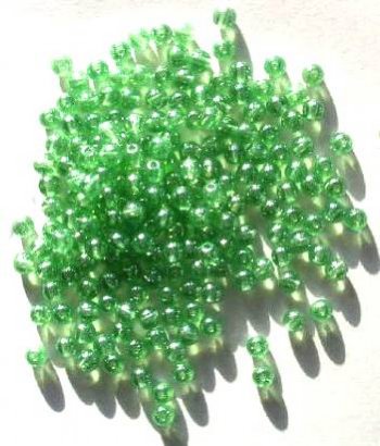 100 4mm Lustre Peridot Round Glass Beads