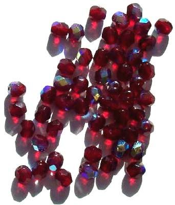 300 6mm Faceted Garnet AB Firepolish Beads