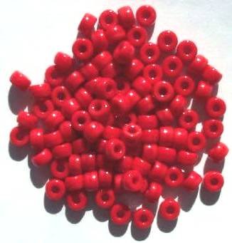 100 4x6mm Crow Beads Opaque Red
