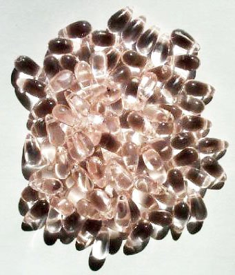 50 5x10mm Transparent Rose Drop Beads