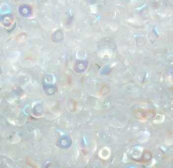 10 Grams Matte Transparent Crystal AB 2.5x5mm Superduo Beads