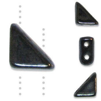 5.3g of 6mm Gunmetal Two-Hole Tango Glass Beads