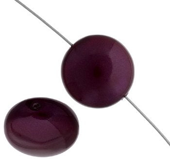 1, 16mm Blackberry Swarovski Coin Pearl Bead