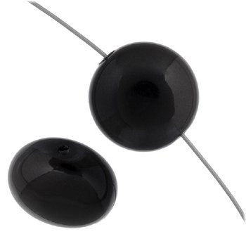 1, 16mm Mystic Black Swarovski Coin Pearl Bead
