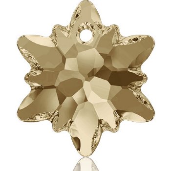 1, 14mm Golden Shadow Swarovski Edelweiss Pendant