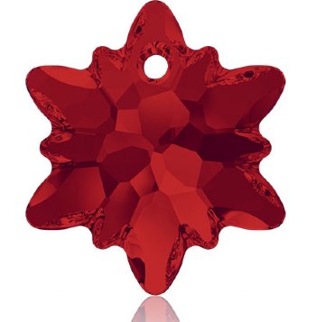 1, 14mm Light Siam Swarovski Edelweiss Pendant